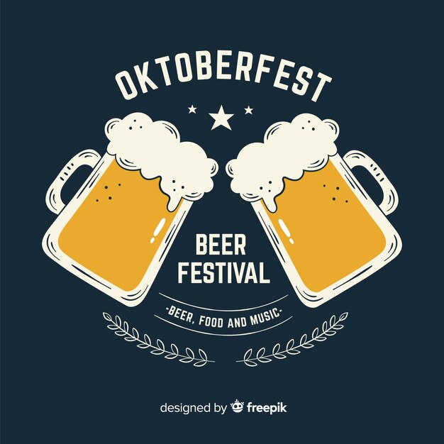 Hand drawn oktoberfest beer festival