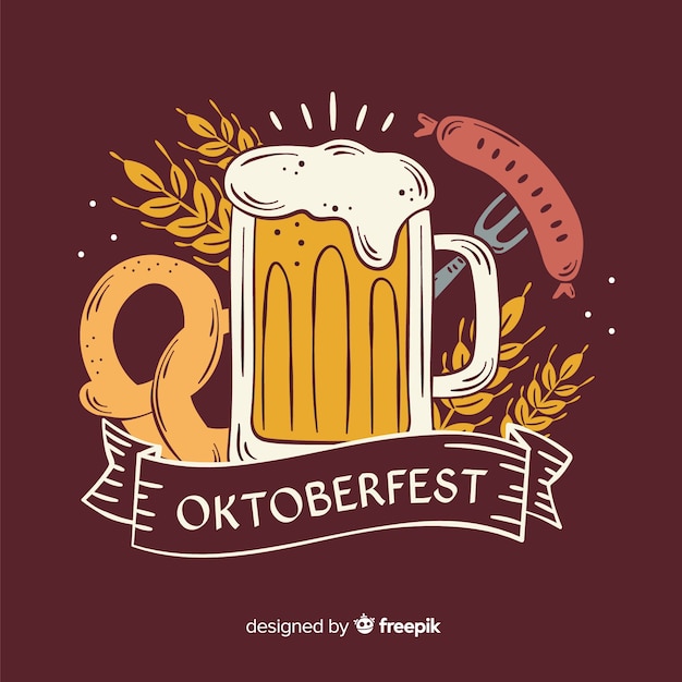 Hand drawn oktoberfest beer mug