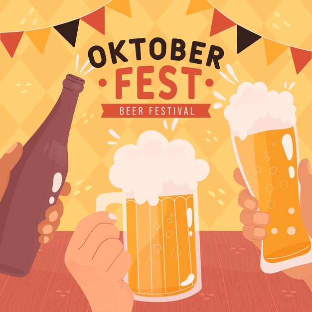 Hand drawn oktoberfest concept