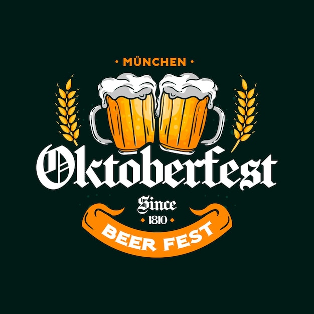 Hand drawn oktoberfest concept