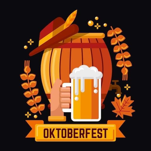 Hand drawn oktoberfest event beer illustration