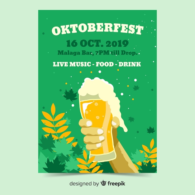 Free Vector hand drawn oktoberfest flyer templates