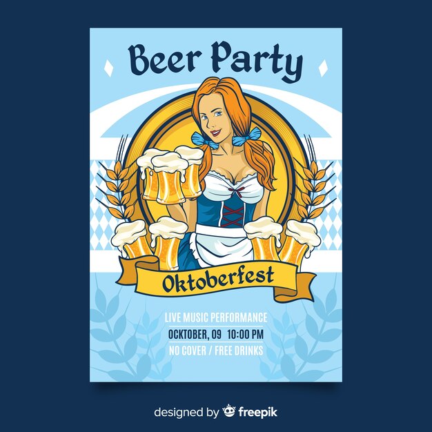 Hand drawn oktoberfest flyer