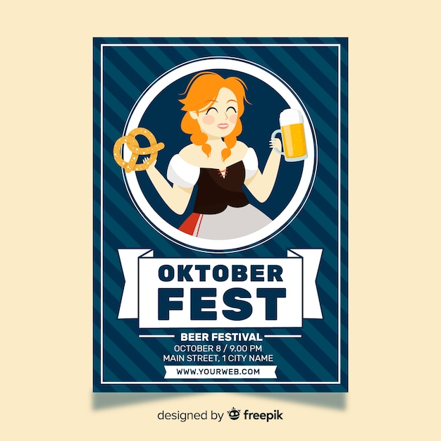 Hand drawn oktoberfest flyer