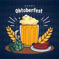 Free vector hand drawn oktoberfest illustration