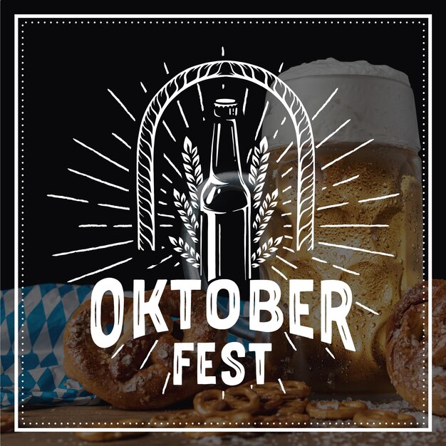 Hand drawn oktoberfest lettering on photo