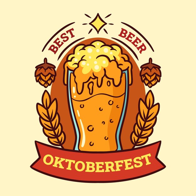 Hand drawn oktoberfest logo template