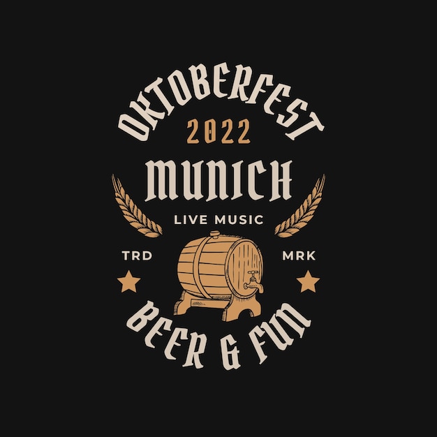 Hand drawn oktoberfest logo template