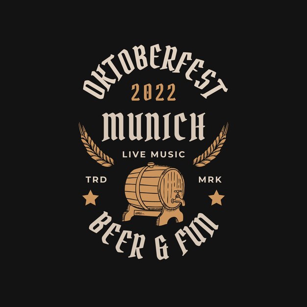 Hand drawn oktoberfest logo template