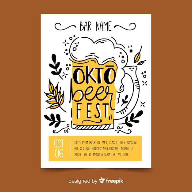 Hand drawn oktoberfest poster template