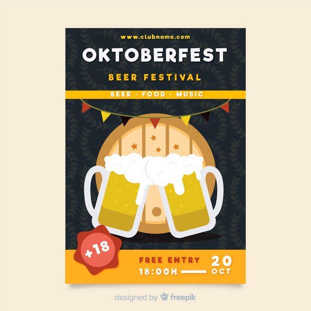 Hand drawn oktoberfest poster template