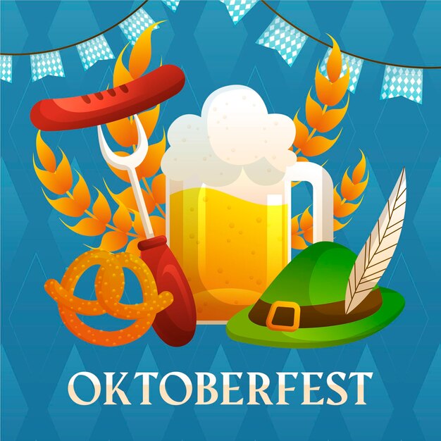 Hand-drawn oktoberfest theme