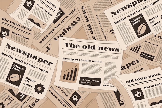 Free Vector hand drawn old newspaper pattern design