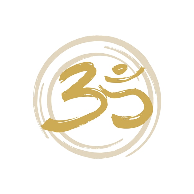 Free Vector hand drawn om symbol design