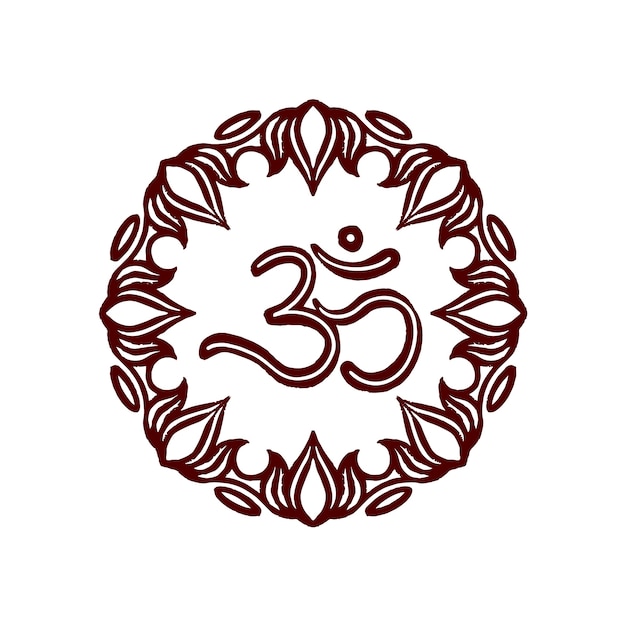 Hand drawn om symbol design