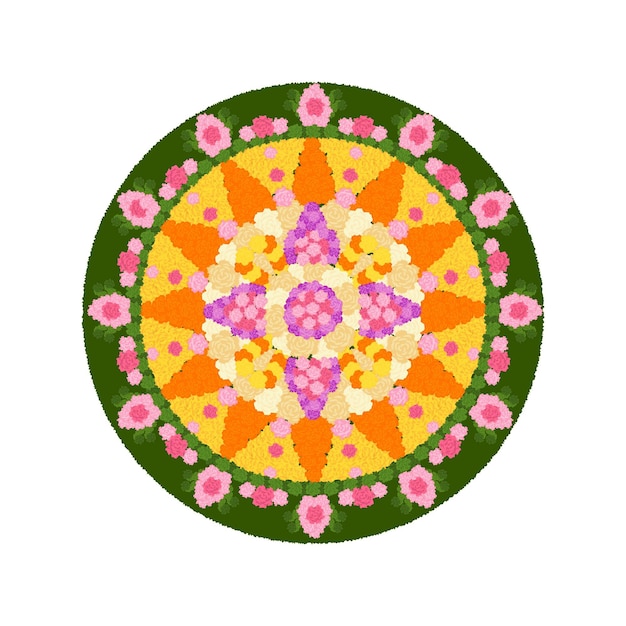 Hand drawn onam floral decoration