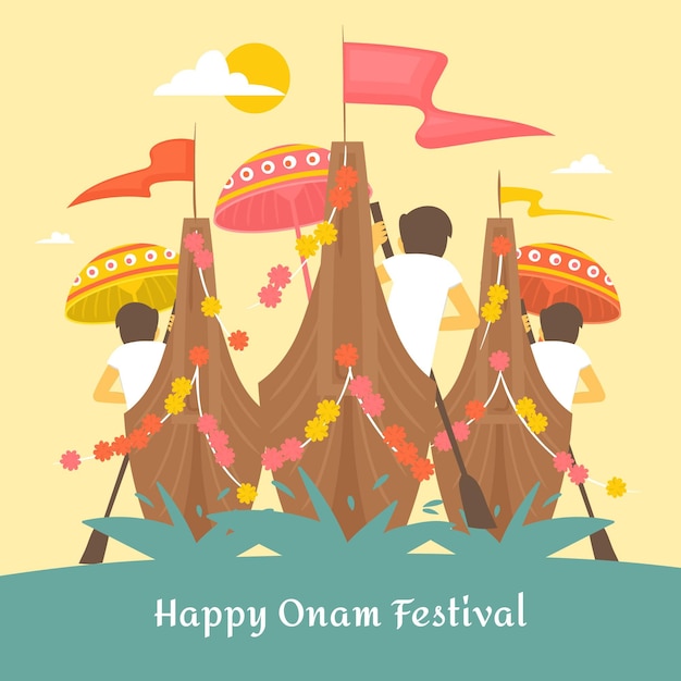 Free Vector hand drawn onam illustration