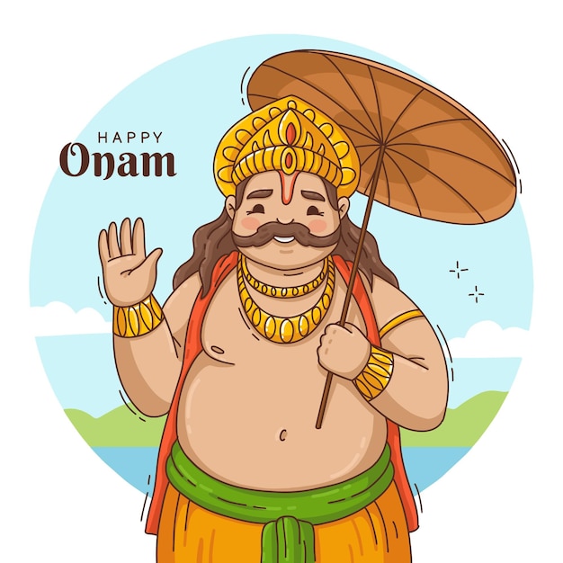 Hand drawn onam illustration