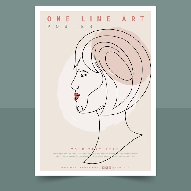 Hand drawn one line art poster