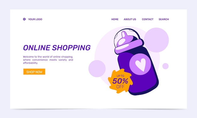 Hand drawn online shopping landing page