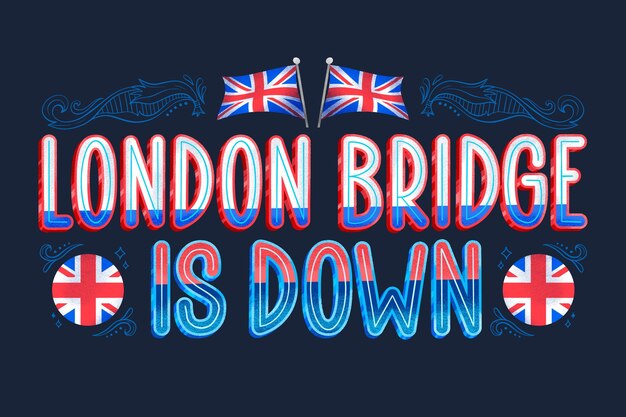 Hand drawn operation london bridge illustration