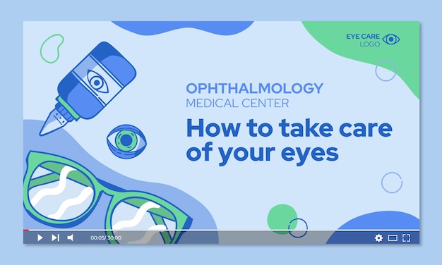 Free vector hand drawn ophthalmologist youtube thumbnail