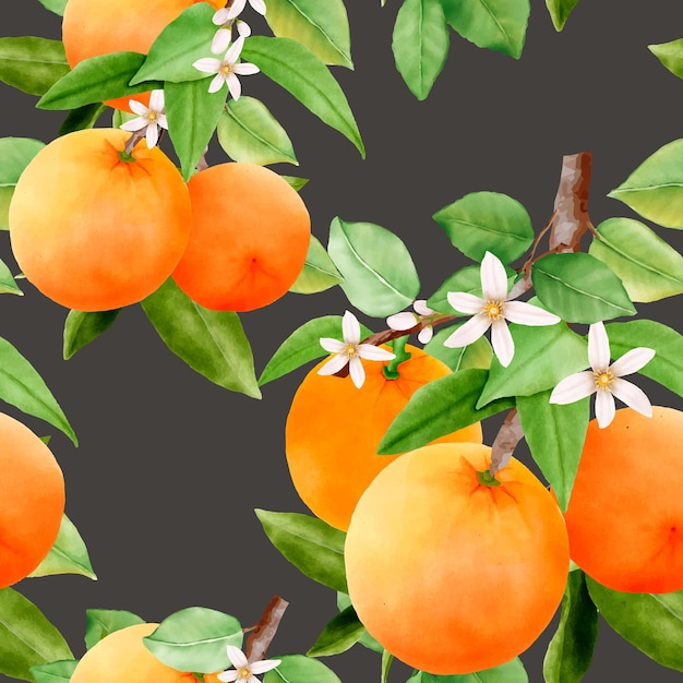 Free Vector hand drawn orange fruit seamless pattern