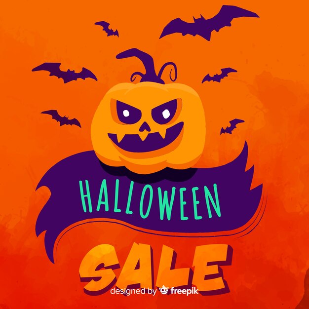 Hand drawn orange halloween sale