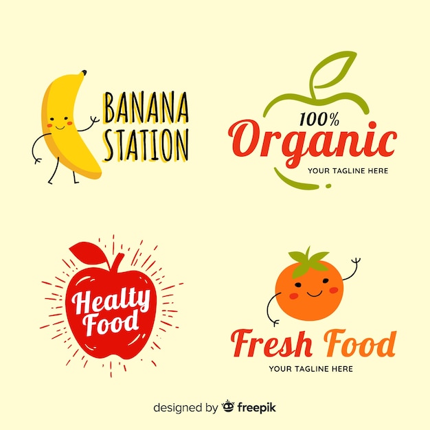 Hand drawn organic food label pack