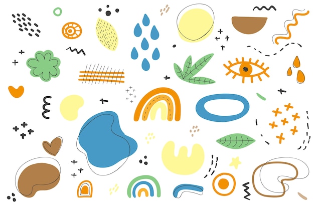 Hand drawn organic shapes background