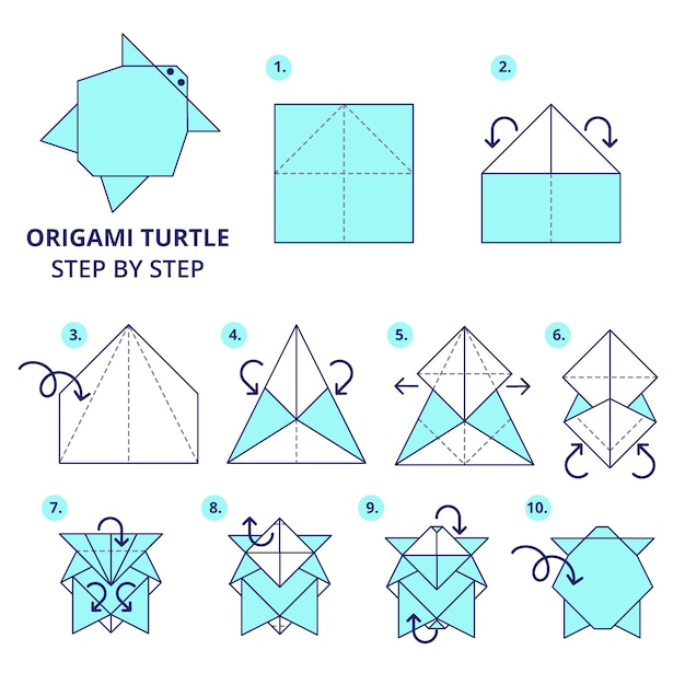 Free vector hand drawn origami instructions illustration