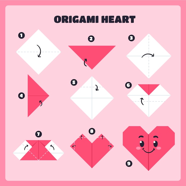 Free vector hand drawn origami instructions illustration