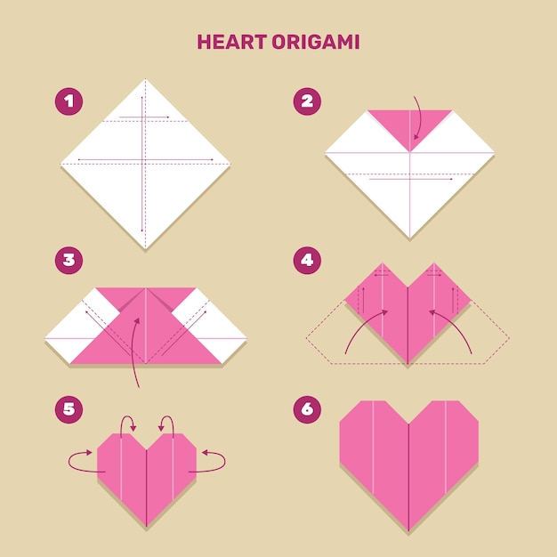 Free vector hand drawn origami instructions illustration