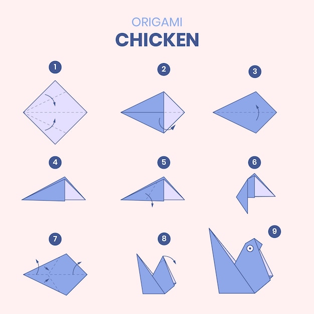 Free vector hand drawn origami instructions