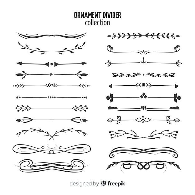 Hand drawn ornament divider collection