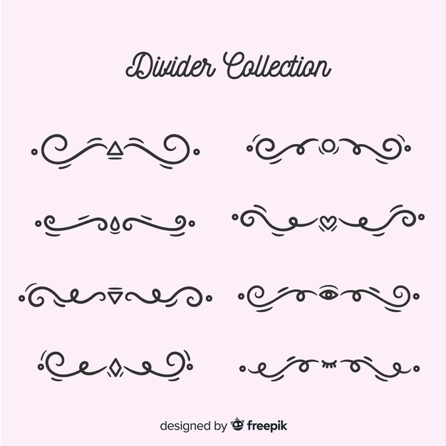 Hand drawn ornament divider collection