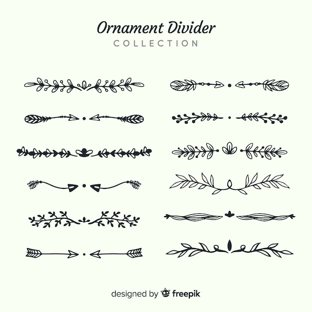 Hand drawn ornament divider collection