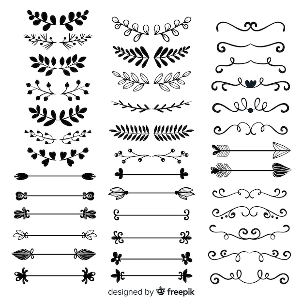 Hand drawn ornament divider collection