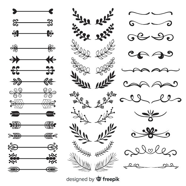 Hand drawn ornament divider collection