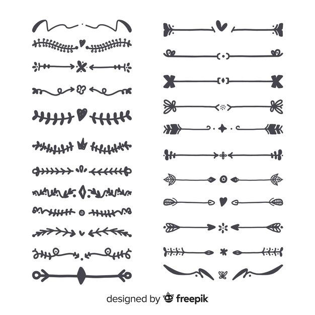 Hand drawn ornament divider collection