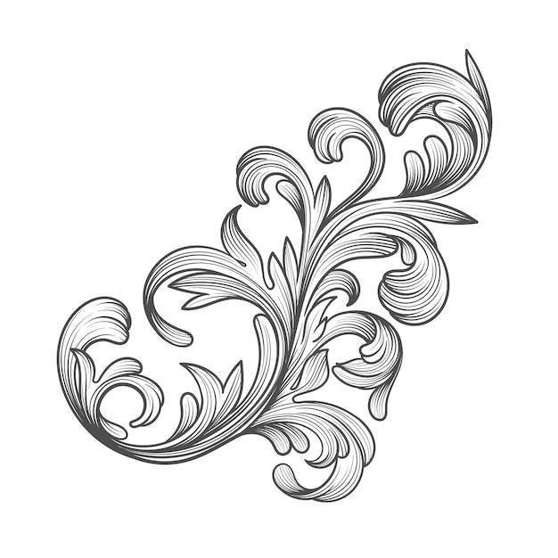 Free vector hand drawn ornamental border baroque style