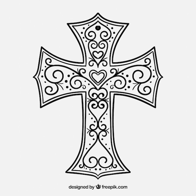 Free vector hand drawn ornamental cross