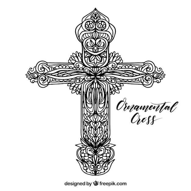 Free Vector hand drawn ornamental cross