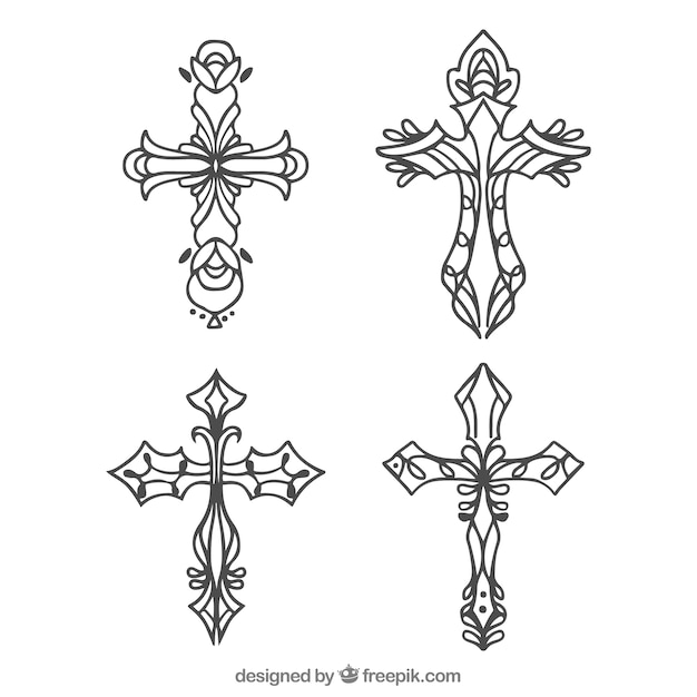 Free Vector hand drawn ornamental cross