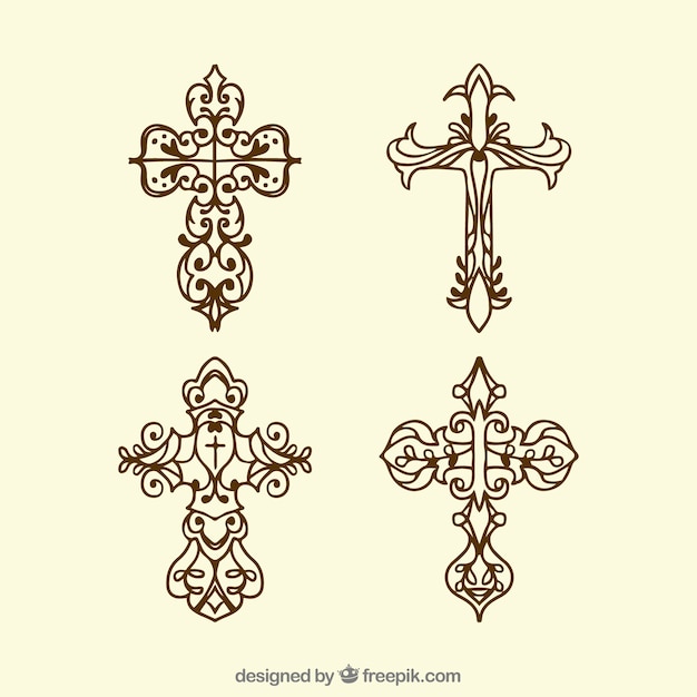 Free Vector hand drawn ornamental cross