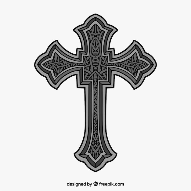 Free vector hand drawn ornamental cross