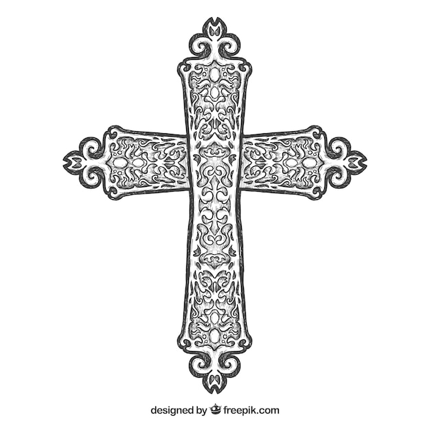 Free Vector hand drawn ornamental cross