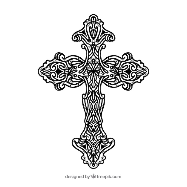 Hand drawn ornamental cross