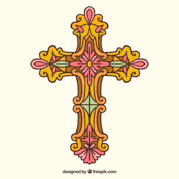 Hand drawn ornamental cross