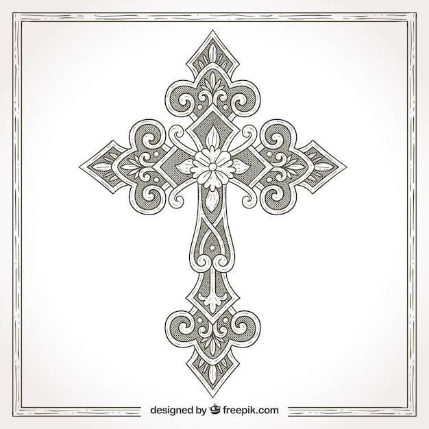 Free Vector hand drawn ornamental cross